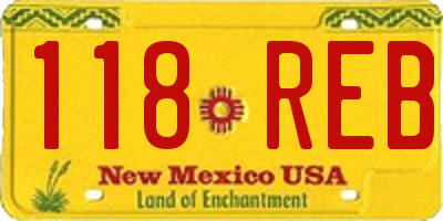 NM license plate 118REB