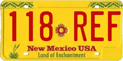 NM license plate 118REF