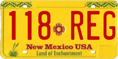 NM license plate 118REG