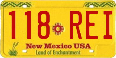 NM license plate 118REI