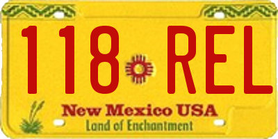 NM license plate 118REL