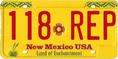 NM license plate 118REP