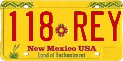 NM license plate 118REY