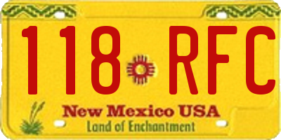 NM license plate 118RFC