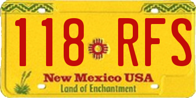 NM license plate 118RFS