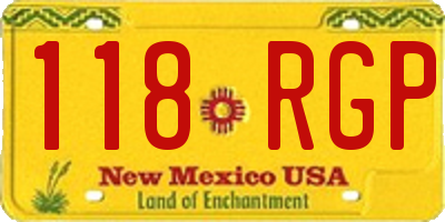 NM license plate 118RGP