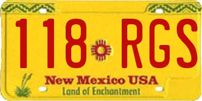 NM license plate 118RGS