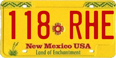 NM license plate 118RHE
