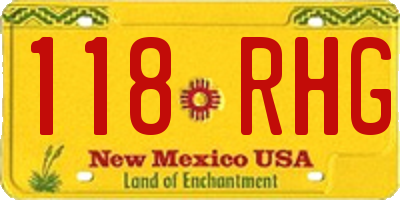 NM license plate 118RHG