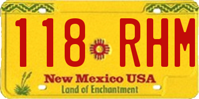 NM license plate 118RHM