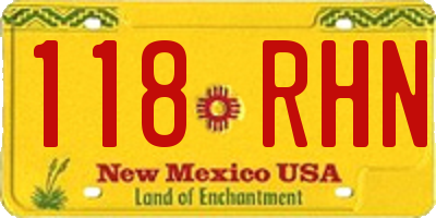 NM license plate 118RHN