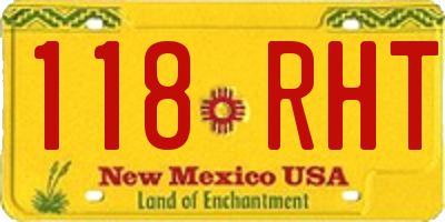 NM license plate 118RHT
