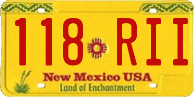 NM license plate 118RII