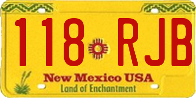 NM license plate 118RJB