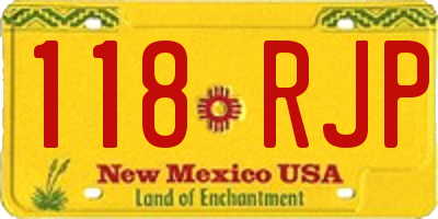 NM license plate 118RJP