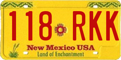 NM license plate 118RKK