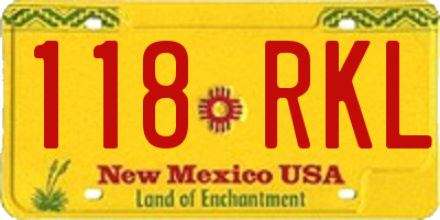 NM license plate 118RKL