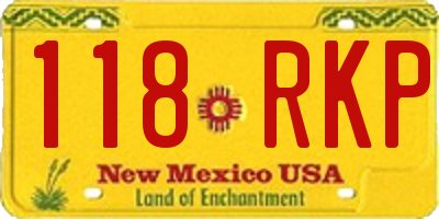 NM license plate 118RKP
