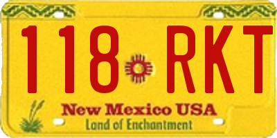 NM license plate 118RKT