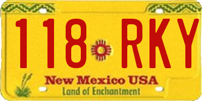 NM license plate 118RKY