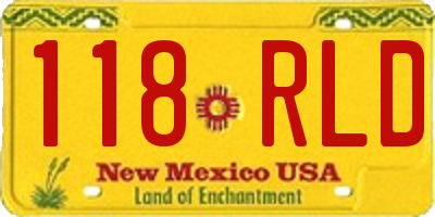 NM license plate 118RLD