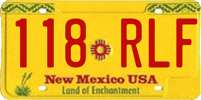 NM license plate 118RLF