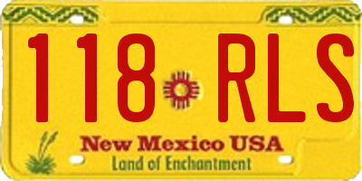 NM license plate 118RLS