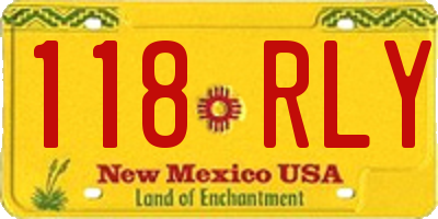 NM license plate 118RLY