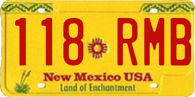 NM license plate 118RMB