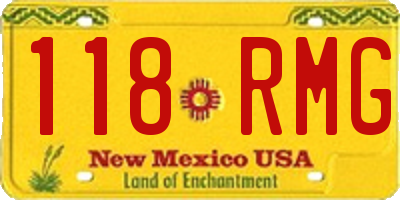 NM license plate 118RMG