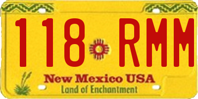 NM license plate 118RMM