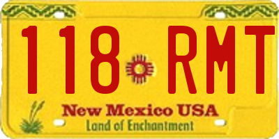 NM license plate 118RMT