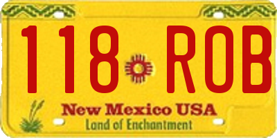 NM license plate 118ROB