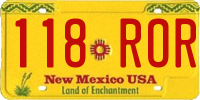 NM license plate 118ROR