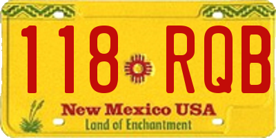 NM license plate 118RQB