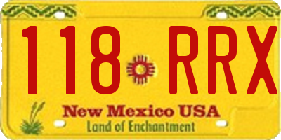 NM license plate 118RRX