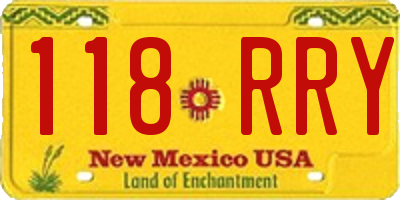 NM license plate 118RRY