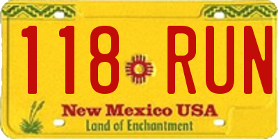 NM license plate 118RUN