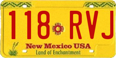 NM license plate 118RVJ