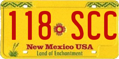 NM license plate 118SCC