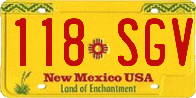NM license plate 118SGV