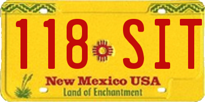 NM license plate 118SIT