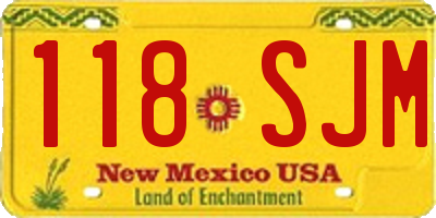 NM license plate 118SJM