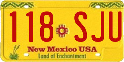 NM license plate 118SJU