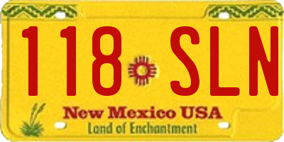 NM license plate 118SLN