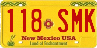 NM license plate 118SMK