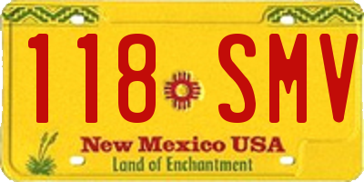 NM license plate 118SMV