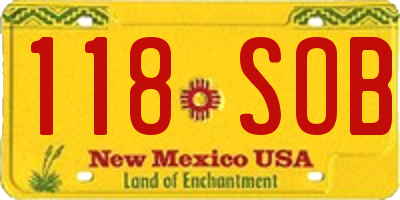 NM license plate 118SOB