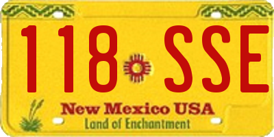 NM license plate 118SSE