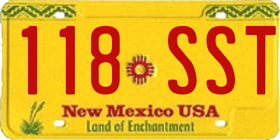 NM license plate 118SST